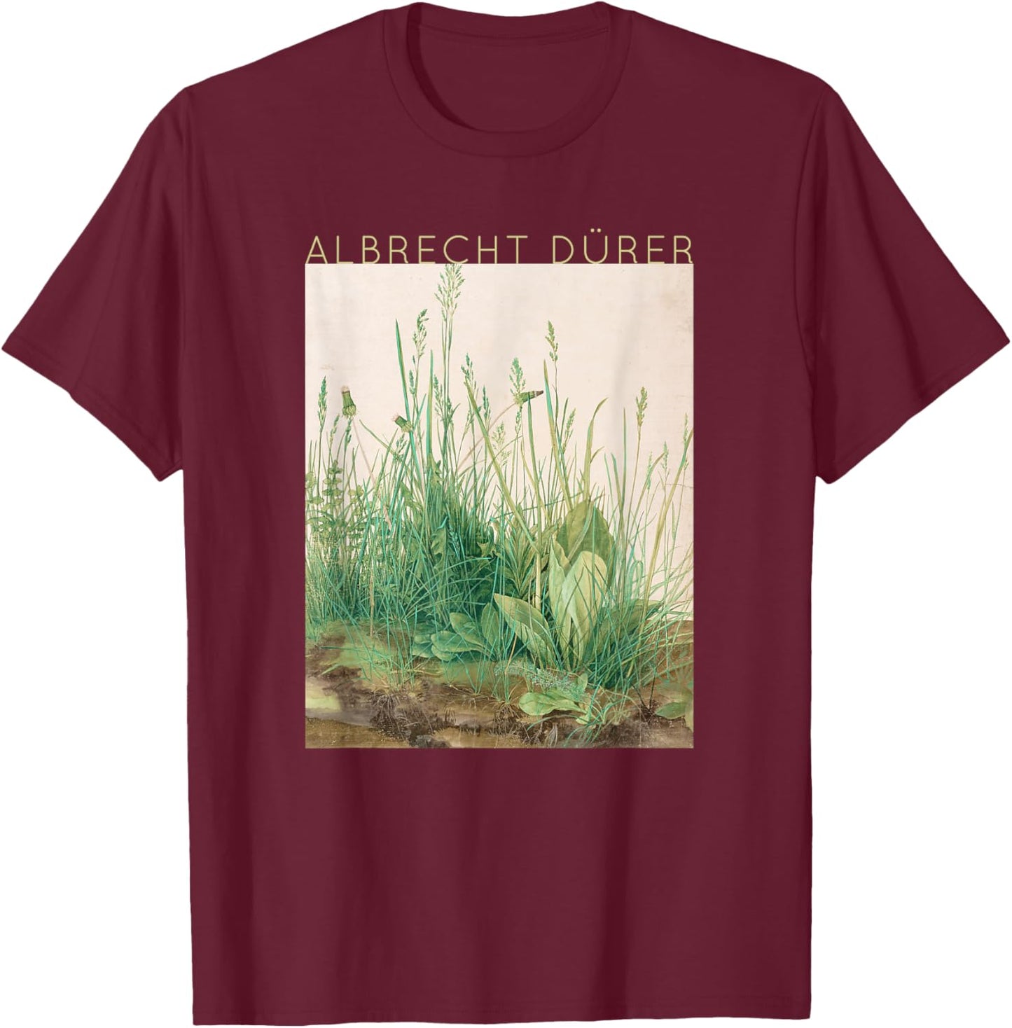 Albrecht Dürer - Great Piece of Turf - Art for Artists T-Shirt - T-Shirt | Maroon