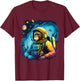 Cool Graphic Space Chimp Monkey Astronaut Cosmonaut T-Shirt - T-Shirt | Maroon