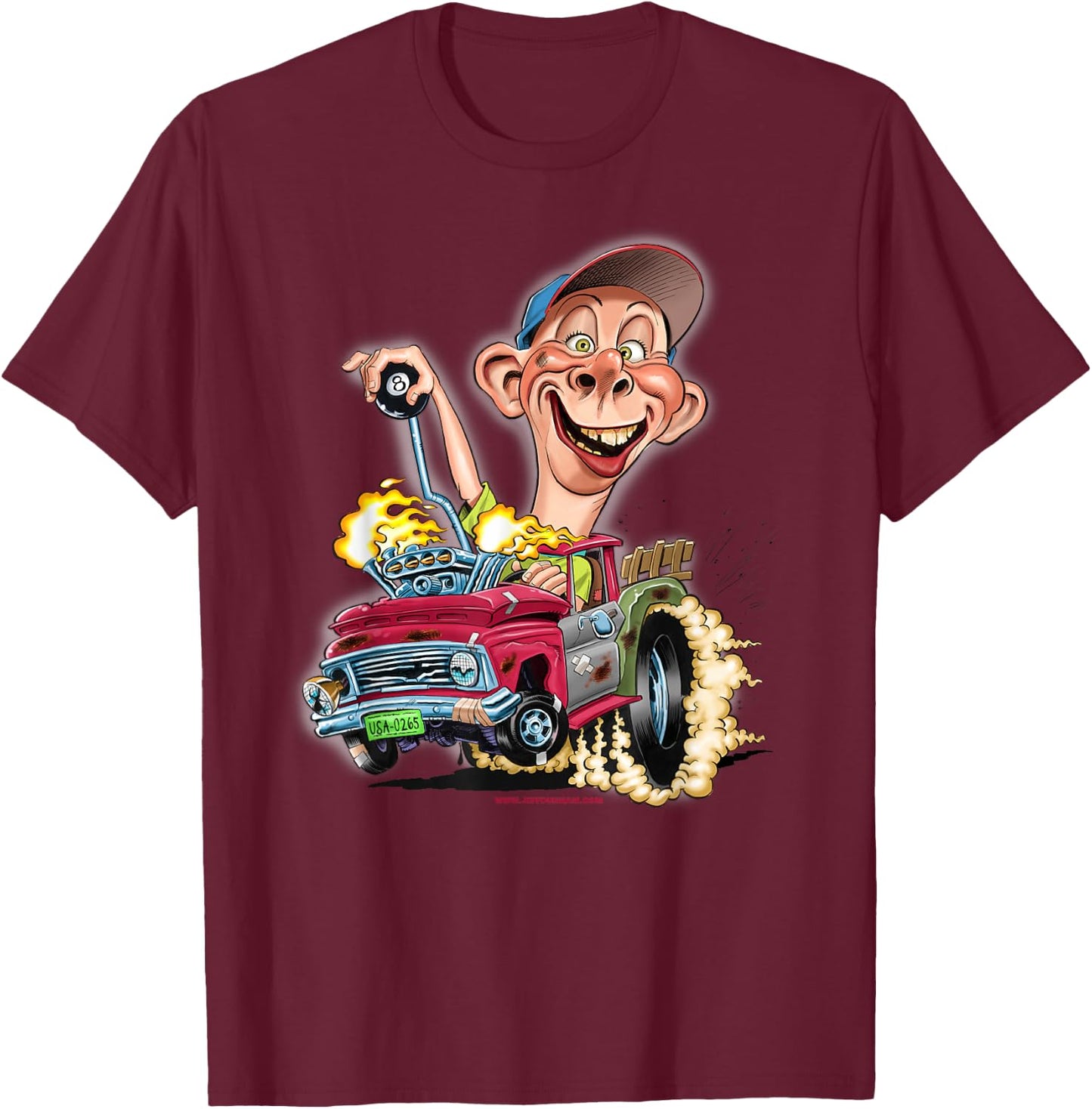 Jeff Dunham - Bubba J Hot Rod Pick Up Truck T-Shirt - T-Shirt | Maroon