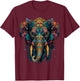 Colorful Elephant | Psychedelic Art Trippy Hippie Men Women T-Shirt - T-Shirt | Maroon