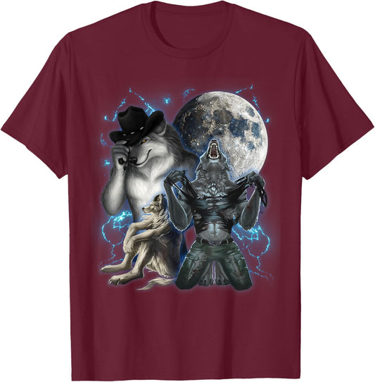 Cringe Alpha Wolf T-Shirt - T-Shirt | Maroon
