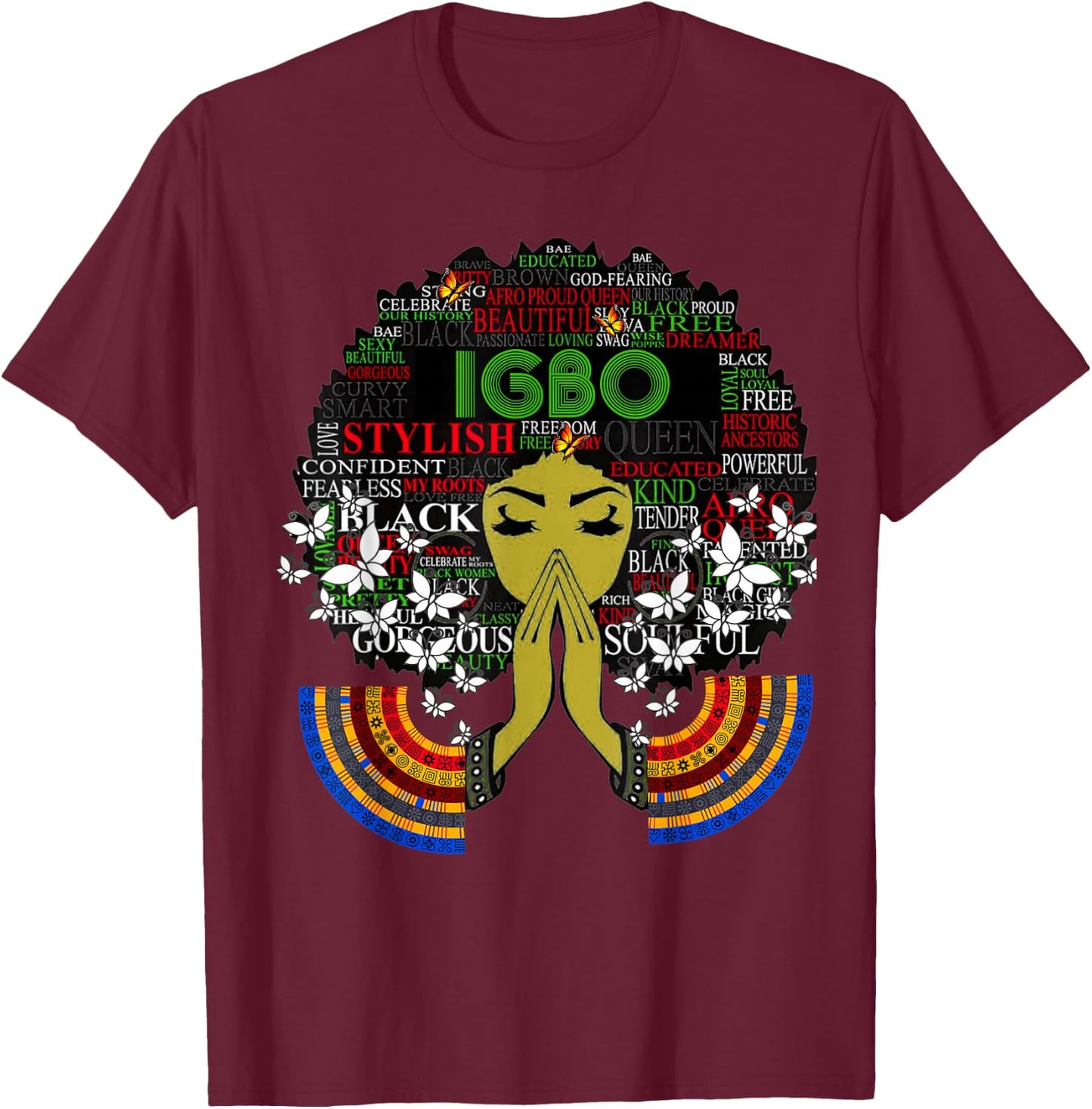 Igbo Girl - Cute Nigerian Girl Of Nigeria T-Shirt - T-Shirt | Maroon