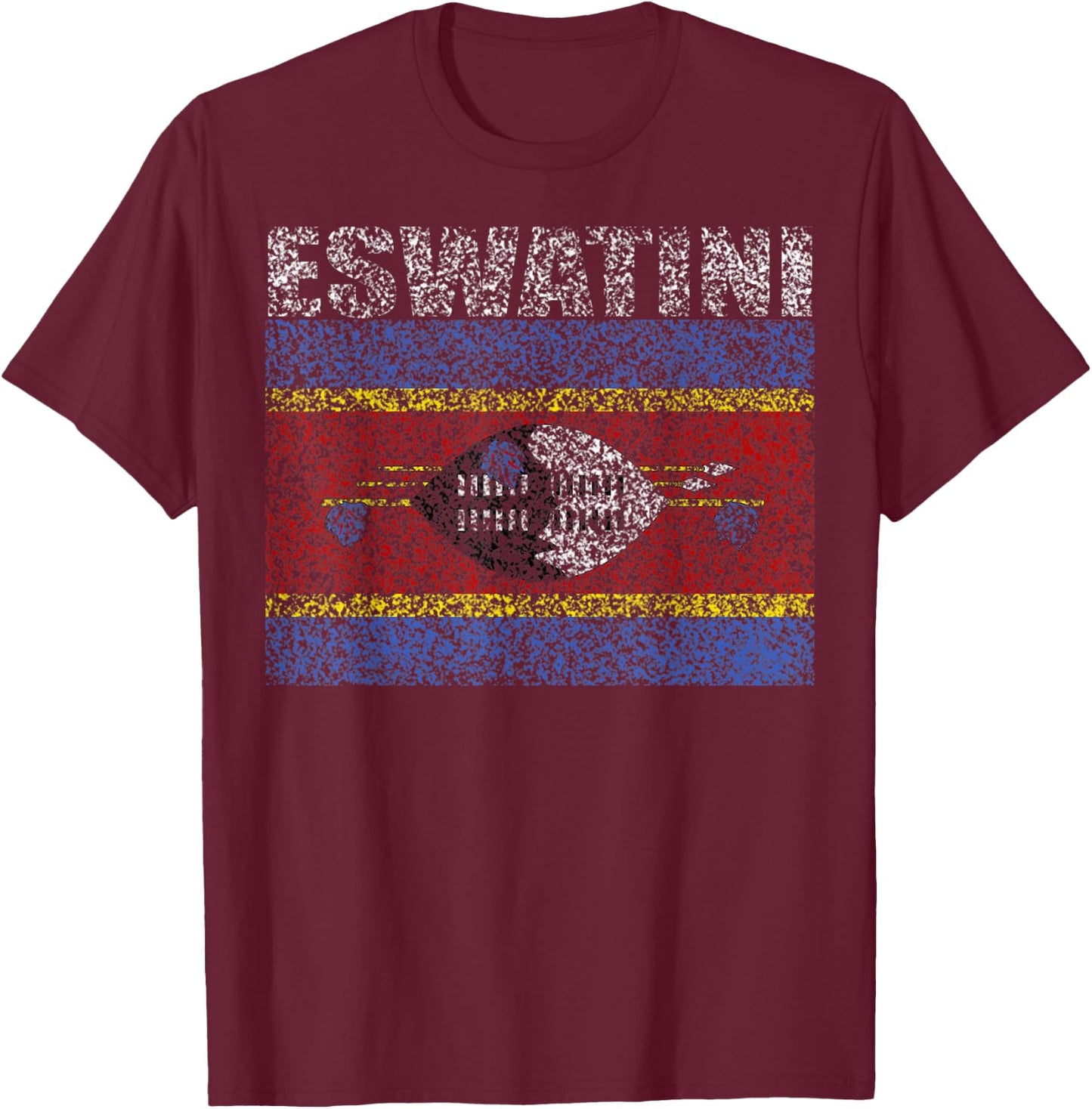 National Flag of Eswatini souvenir gift women T-Shirt - T-Shirt | Maroon