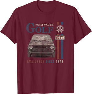 Volkswagen Golf GTI Racing Distressed , Small T-Shirt - T-Shirt | Maroon