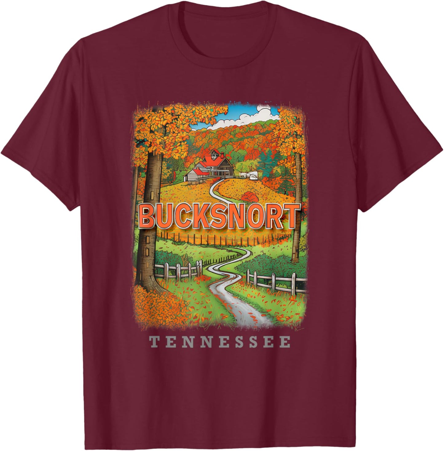Bucksnort Tennessee TN Country Charm SD867 T-Shirt - T-Shirt | Maroon