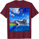 Cat Riding Rainbow Breathing Shark With Hot Dogs T-Shirt - T-Shirt | Maroon