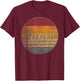 Detroit Michigan Vintage Distressed Retro Silhouette 70s 80s T-Shirt - T-Shirt | Maroon