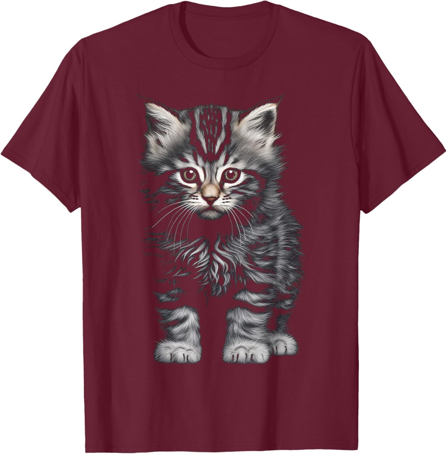 C@tLav Cat Graphic -Adults and Kids , Black, Small T-Shirt - T-Shirt | Maroon
