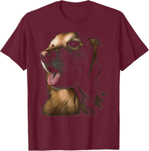 Golden Retriever Face T-Shirt - T-Shirt | Maroon