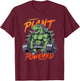 Plant Powered Dinosaur Vegan Powerlifting Gym Weightlifting T-Shirt - T-Shirt | Maroon