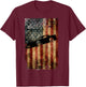 Late Model Dirt Track Racing Gifts Distressed American Flag T-Shirt - T-Shirt | Maroon
