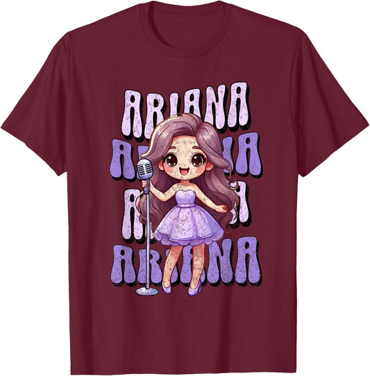 Ariana First Name Proud Personalized Vintage T for Girls T-Shirt - T-Shirt | Maroon