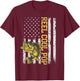 Father's Day Gift Fishing Reel Cool Pop American Flag Dad T-Shirt - T-Shirt | Maroon