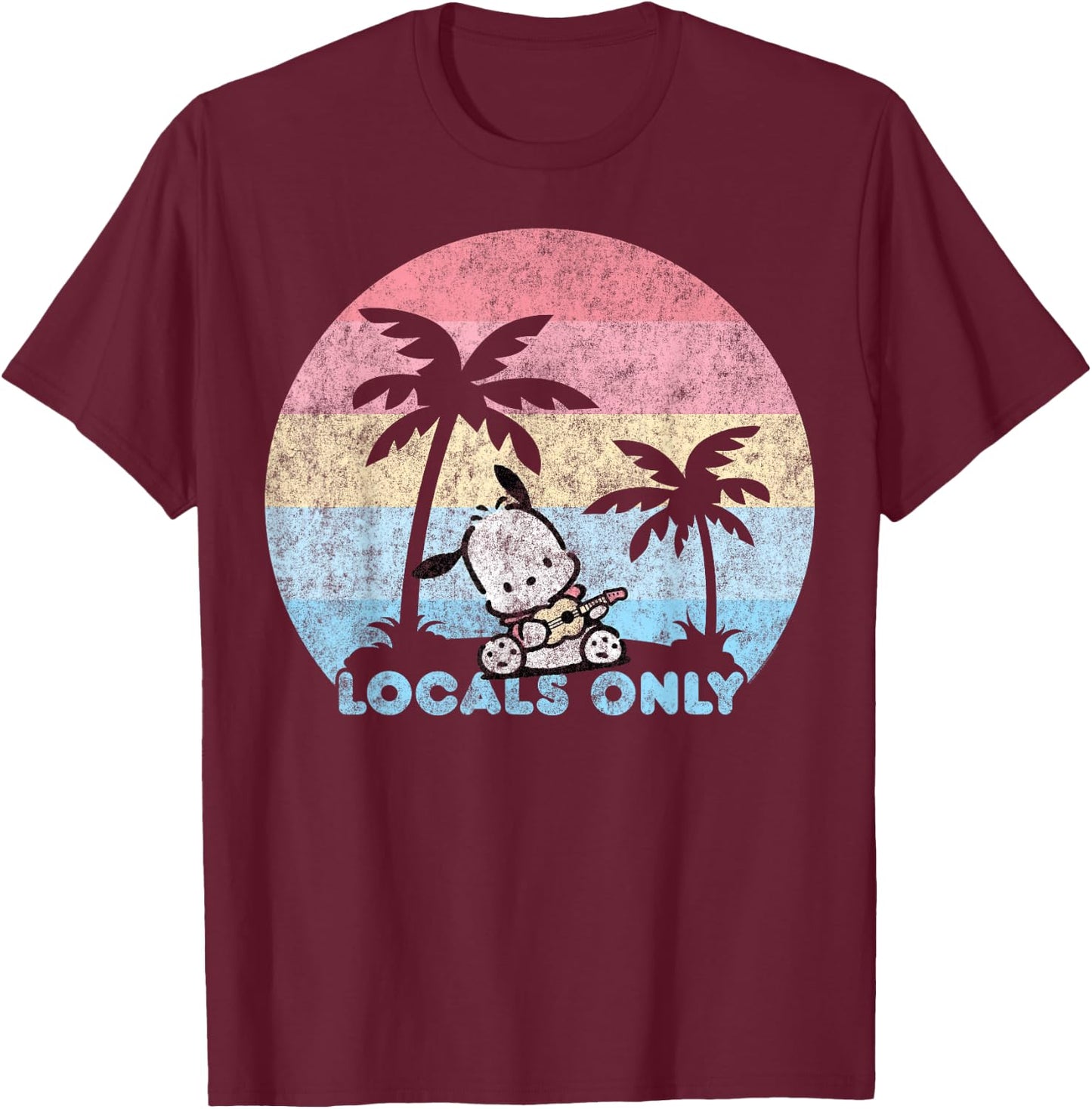 Pochacco Locals Only T-Shirt - T-Shirt | Maroon