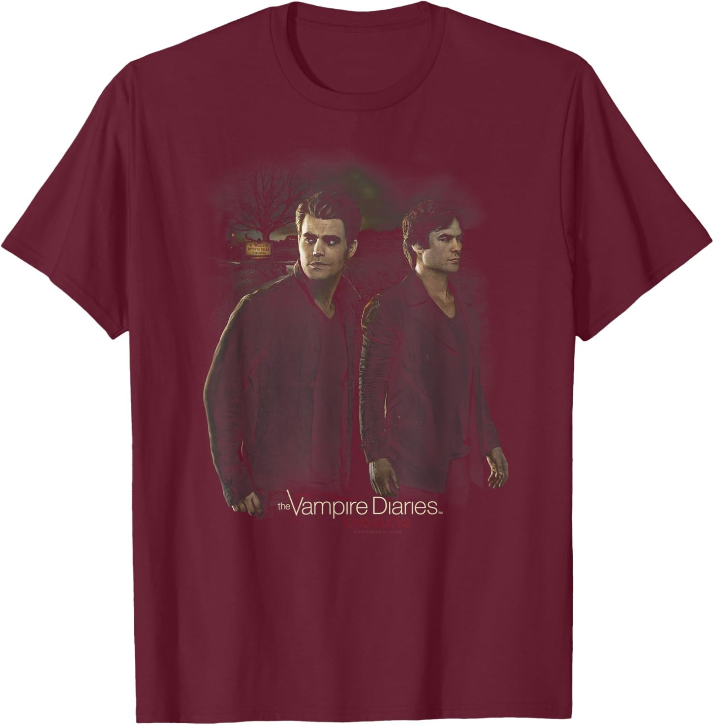 Vampire Diaries Brothers T-Shirt - T-Shirt | Maroon
