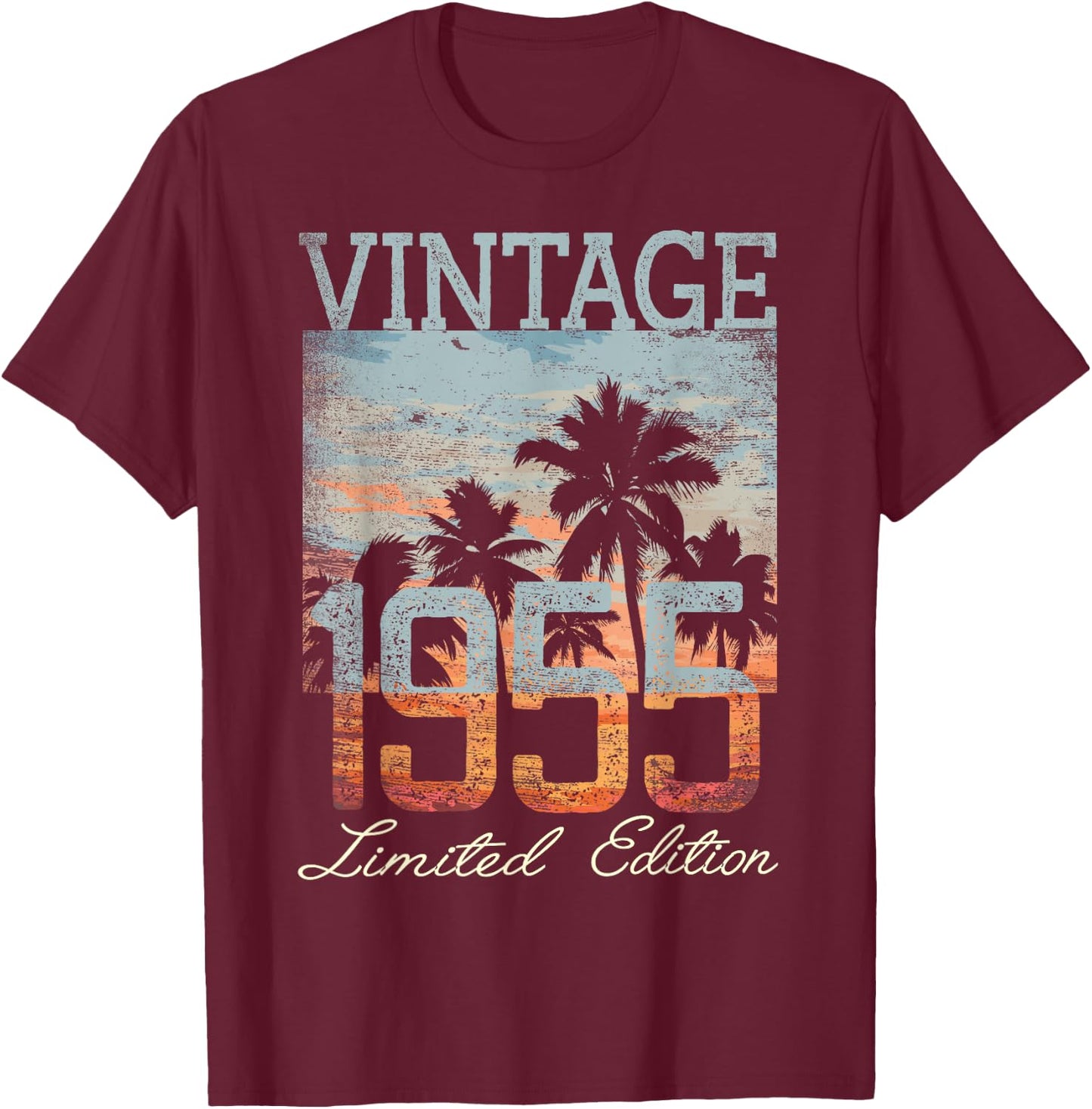 Vintage 1955 Limited Edition 70th Birthday 70 Year Old Gifts T-Shirt - T-Shirt | Maroon