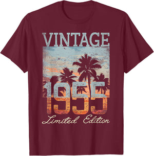 Vintage 1955 Limited Edition 70th Birthday 70 Year Old Gifts T-Shirt - T-Shirt | Maroon