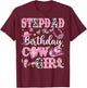 StepDad Of The Birthday Cow-Girl Rodeo StepDad Bday Party T-Shirt - T-Shirt | Maroon