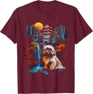 Shih Tzu Motif Pet Art Dog Shih Tzu Men Women Kids T-Shirt - T-Shirt | Maroon