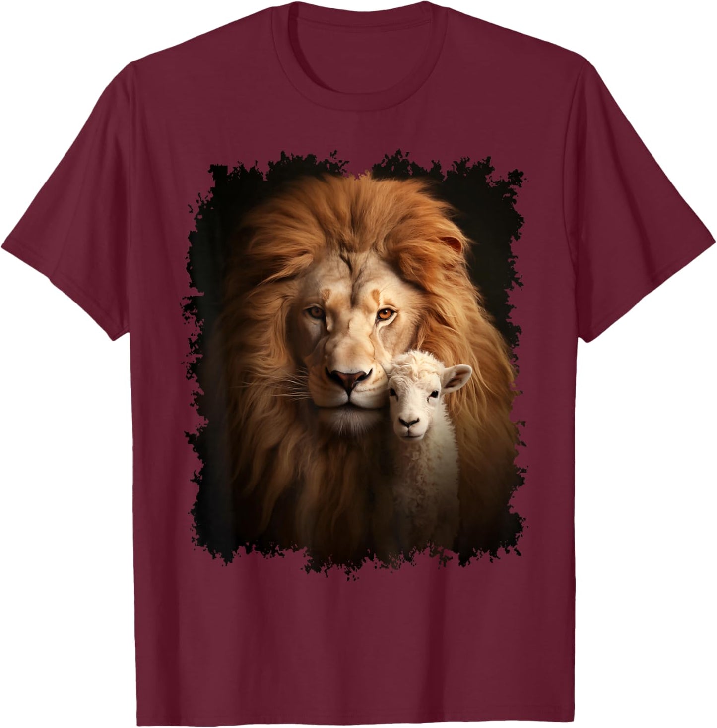 Lion and Lamb : Messiah Powerful Protector T-Shirt - T-Shirt | Maroon