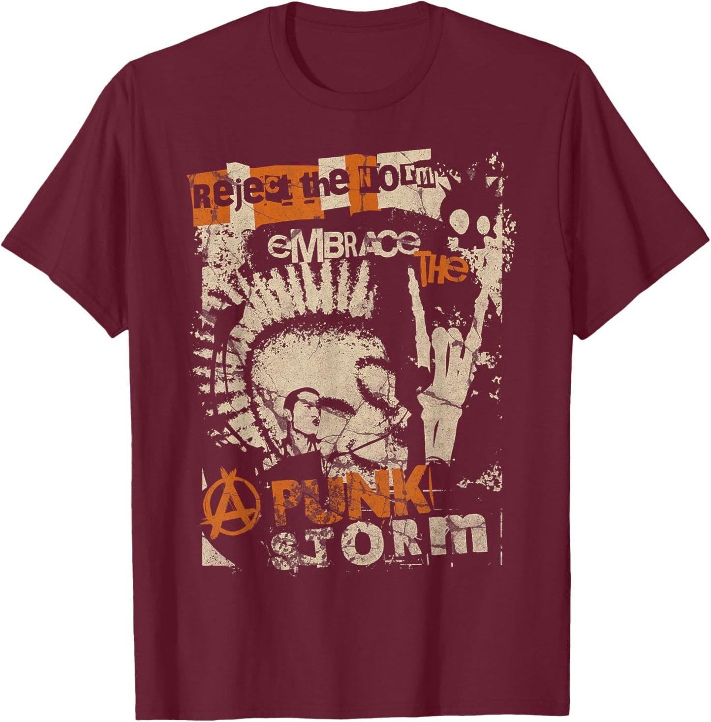 Punk Rock Music T-Shirt - T-Shirt | Maroon