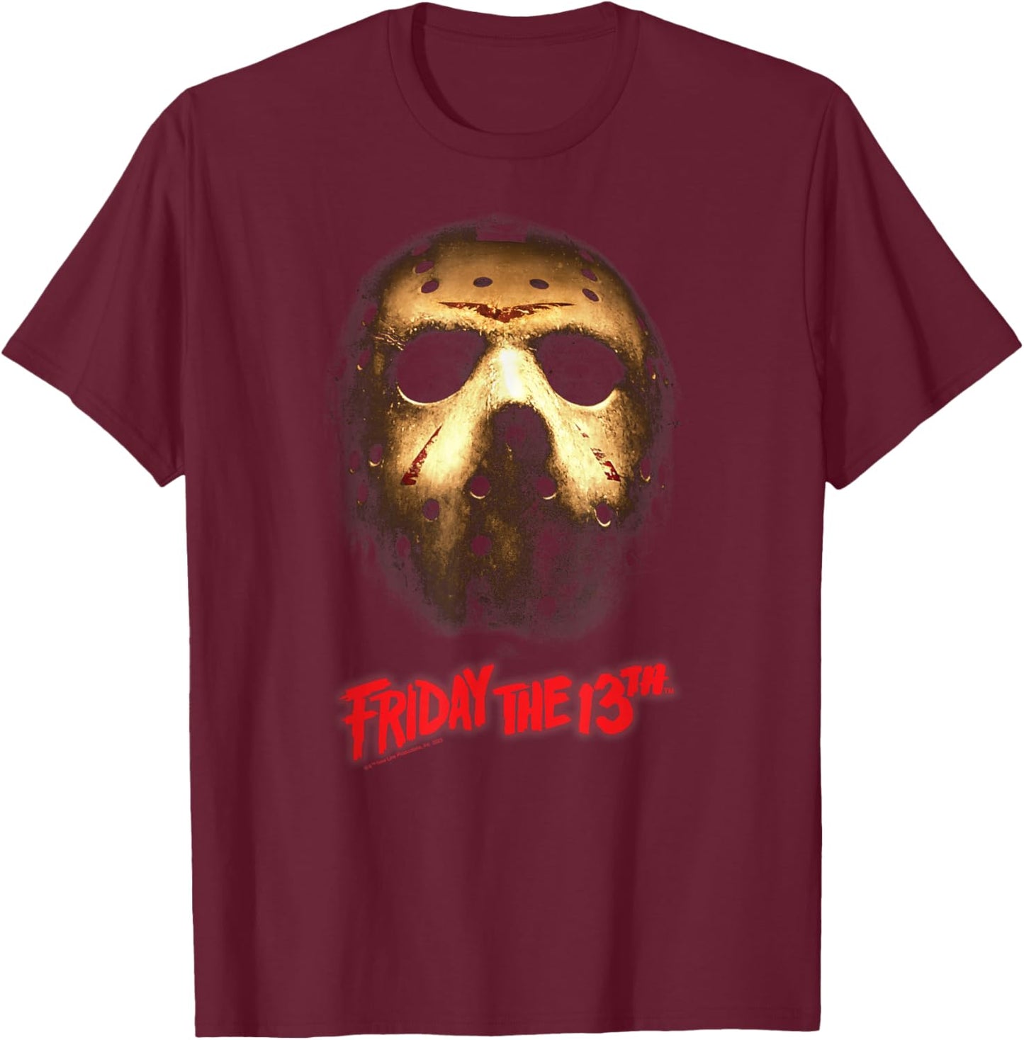 Friday The 13th - Mask Fade T-Shirt - T-Shirt | Maroon