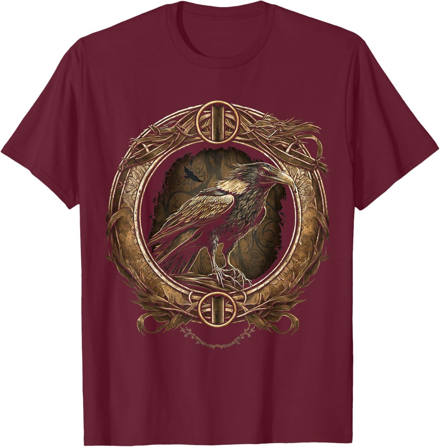 Odins Raven Viking Midgard Thor Walhalla T-Shirt - T-Shirt | Maroon