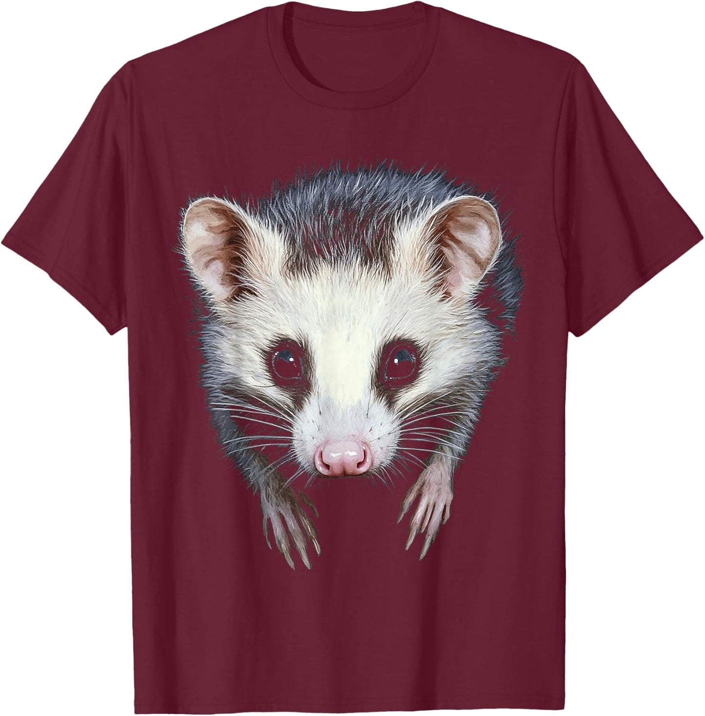 Opossum Animal Motif Artwork Opossum T-Shirt - T-Shirt | Maroon
