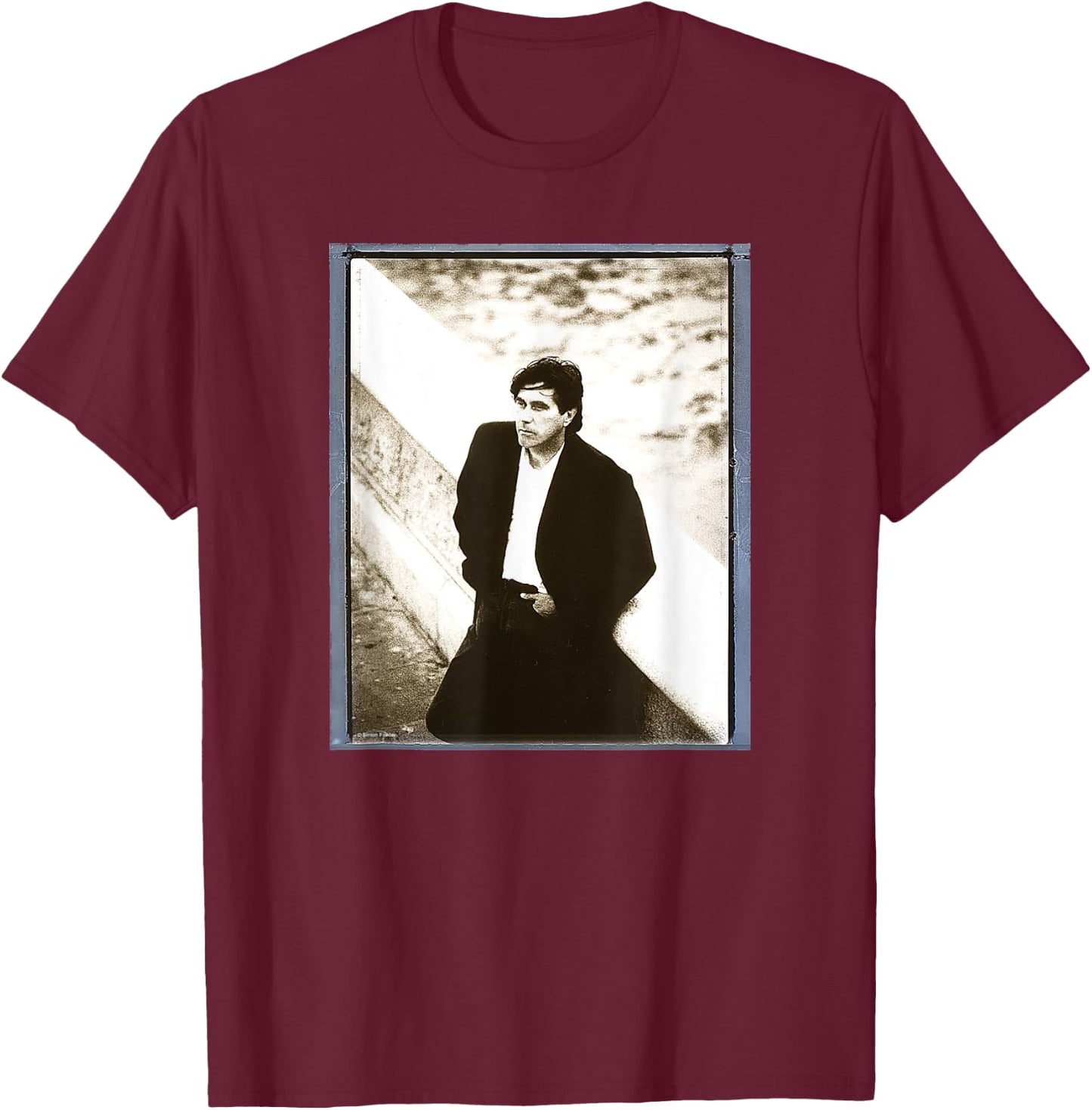 Bryan Ferry Of Roxy Music By Simon Fowler T-Shirt - T-Shirt | Maroon