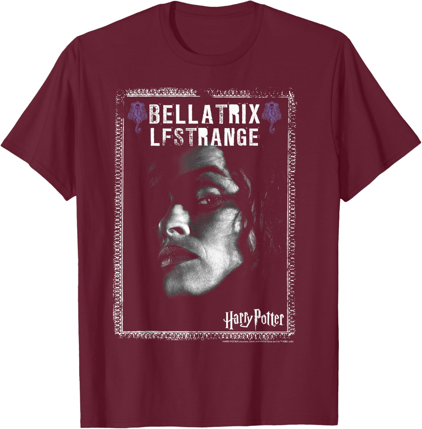 Harry Potter Bellatrix Lestrange Dark Portrait T-Shirt - T-Shirt | Maroon