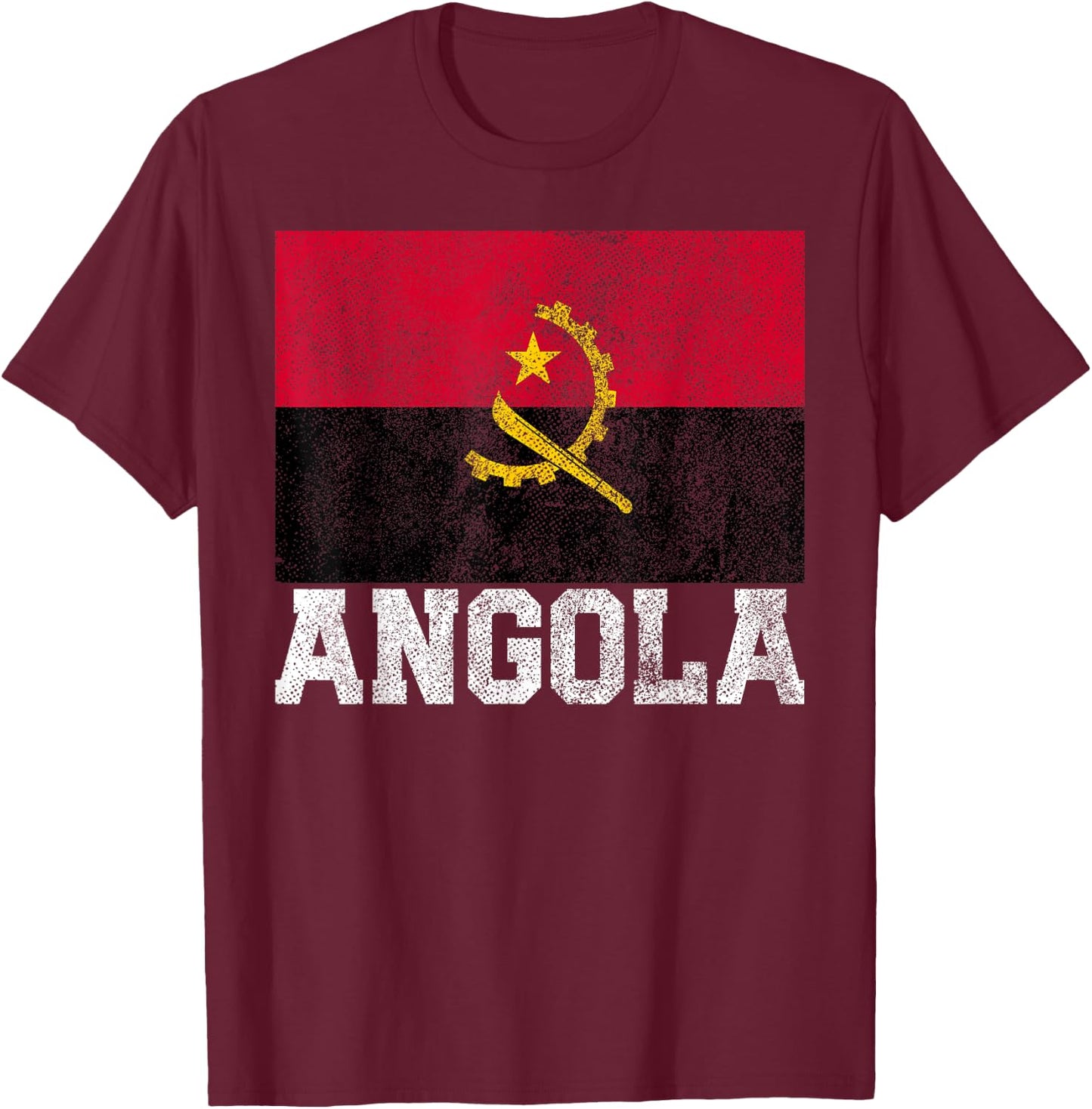 Angola Flag National Pride Roots Country Family Nationality T-Shirt - T-Shirt | Maroon