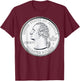 USA Quarter Dollar 25 Cents America United States T-Shirt - T-Shirt | Maroon