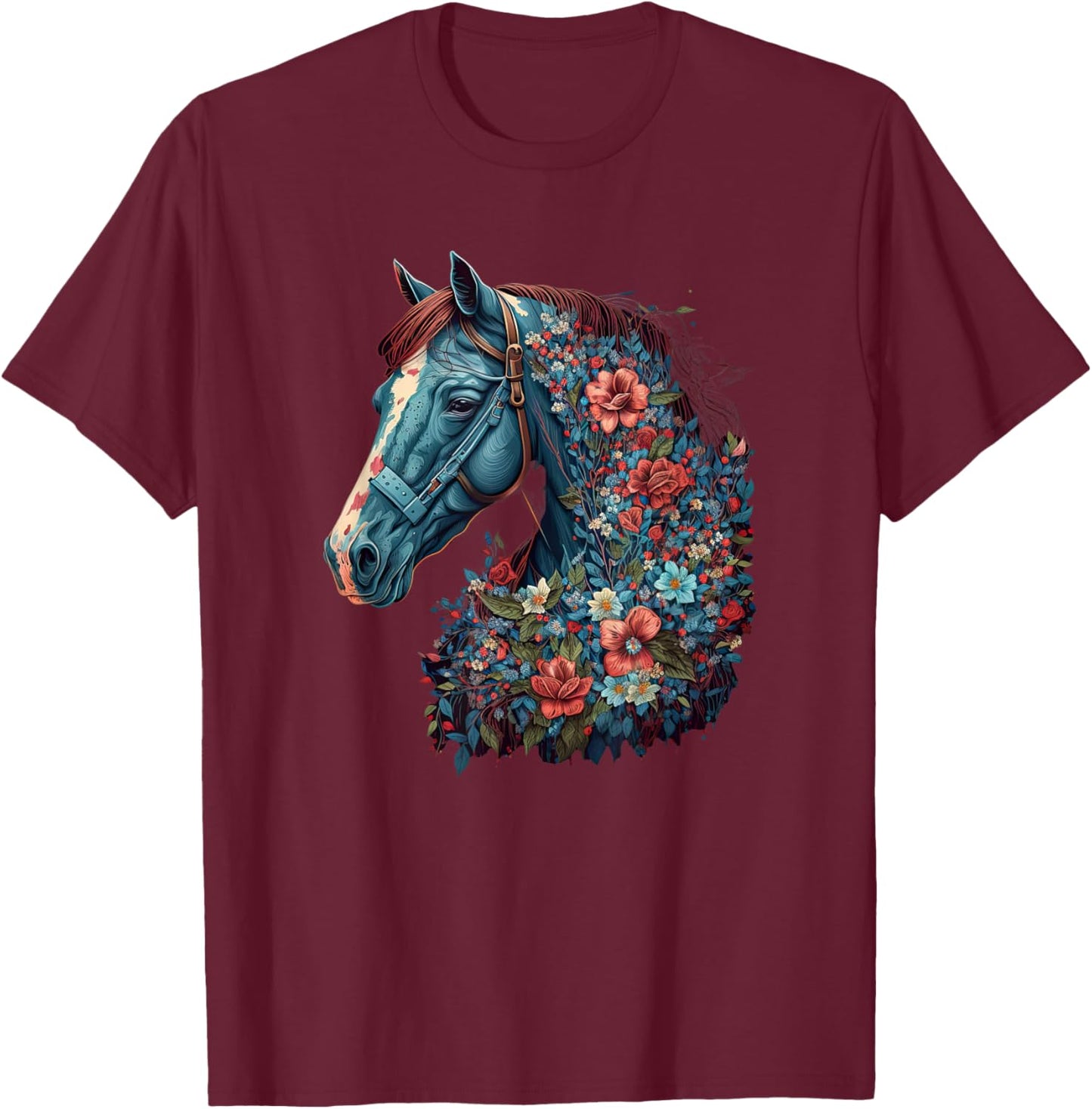 Horse Women kids Girls Riding Horse Lover T-Shirt - T-Shirt | Maroon