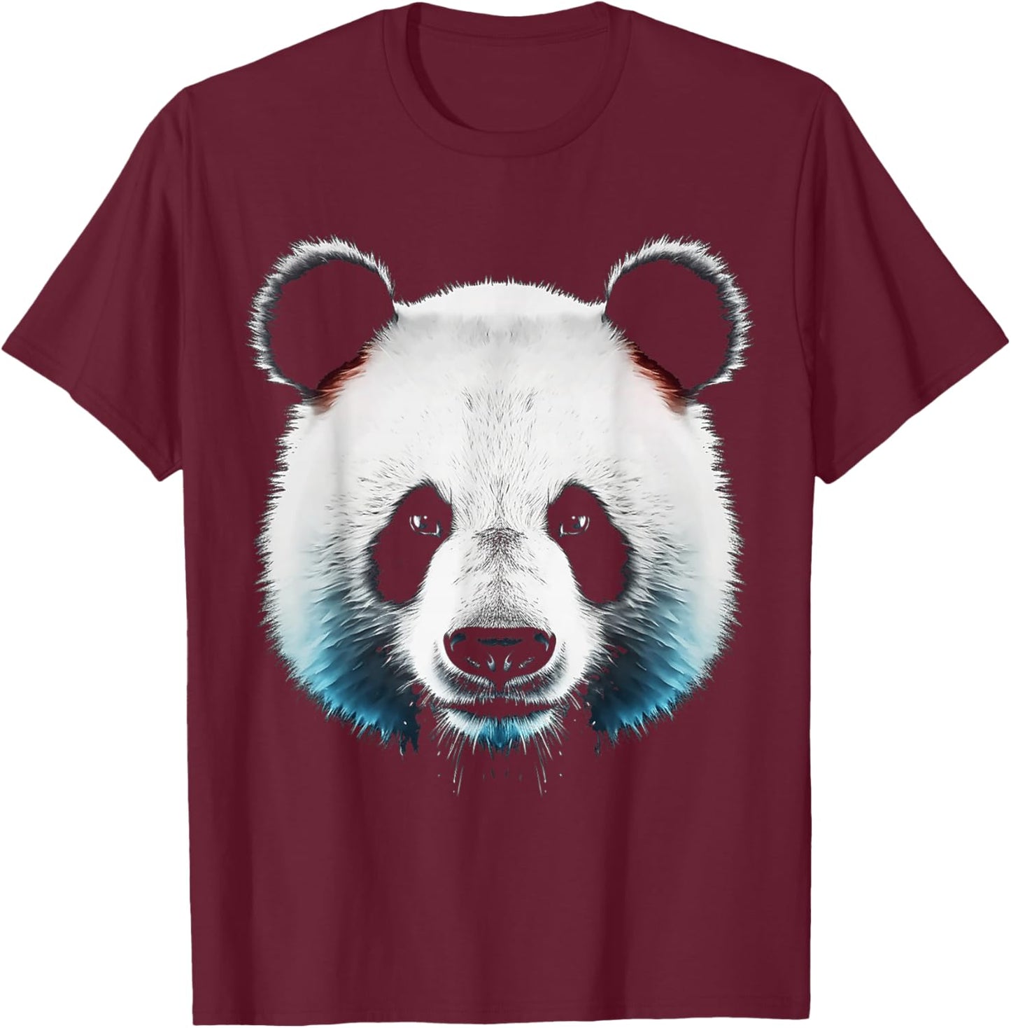 Panda Illustration Art Animal Love Graphic Panda T-Shirt - T-Shirt | Maroon