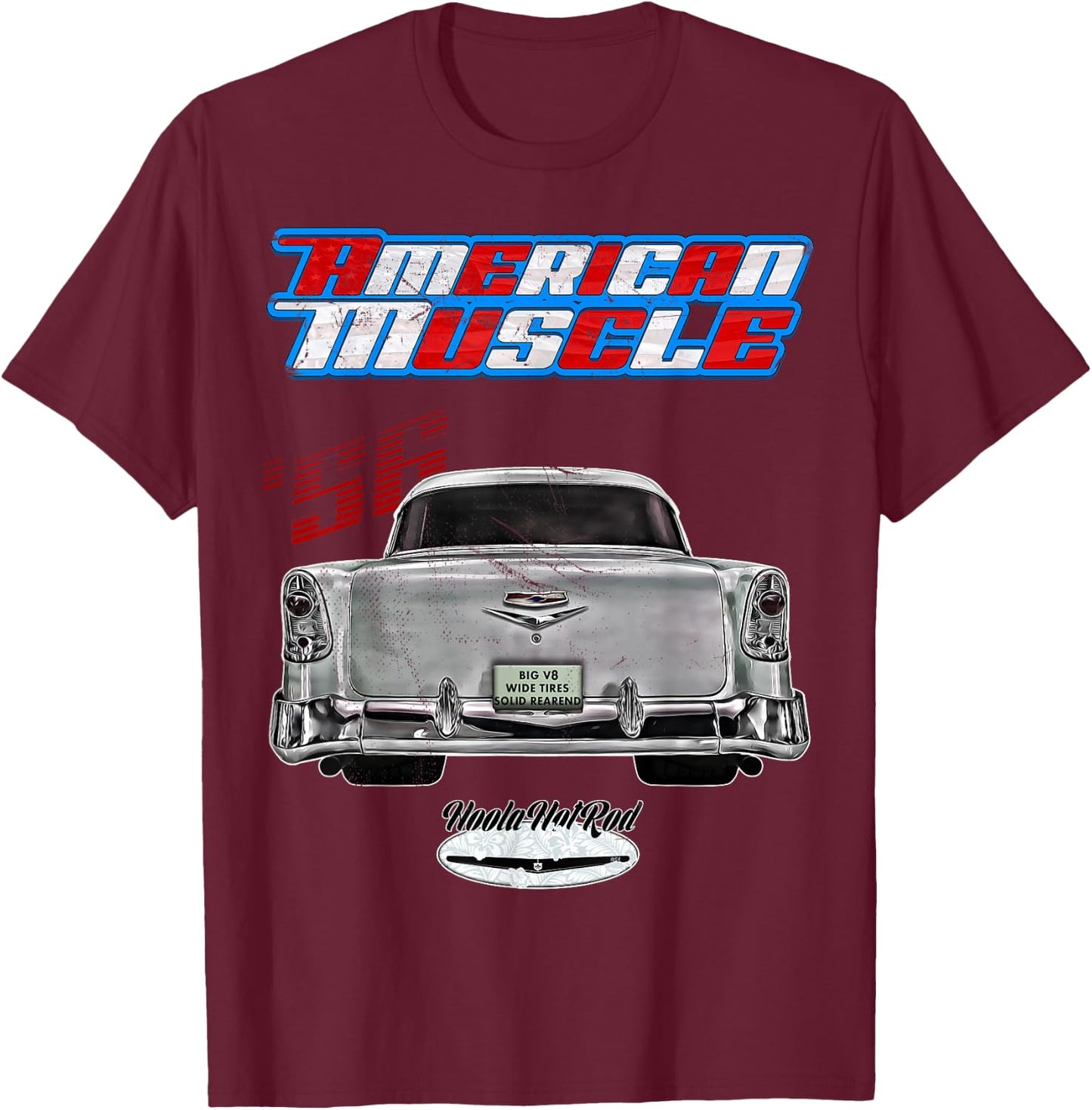 Rockabilly,1956,Fifties,Bel Air,Belair,Tailfins,pro touring T-Shirt - T-Shirt | Maroon