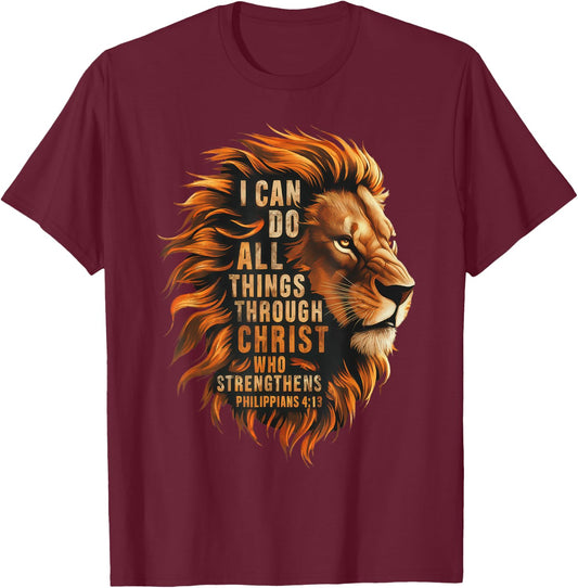 I Can Do Things Through Christ Christian Philippians 4:3 T-Shirt - T-Shirt | Maroon
