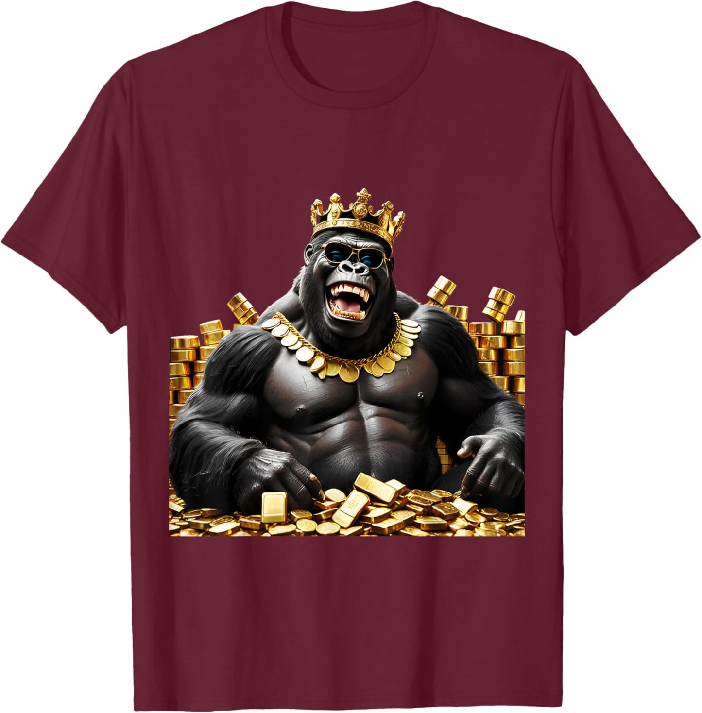 Men Gold Coin Collection Gift T-Shirt - T-Shirt | Maroon