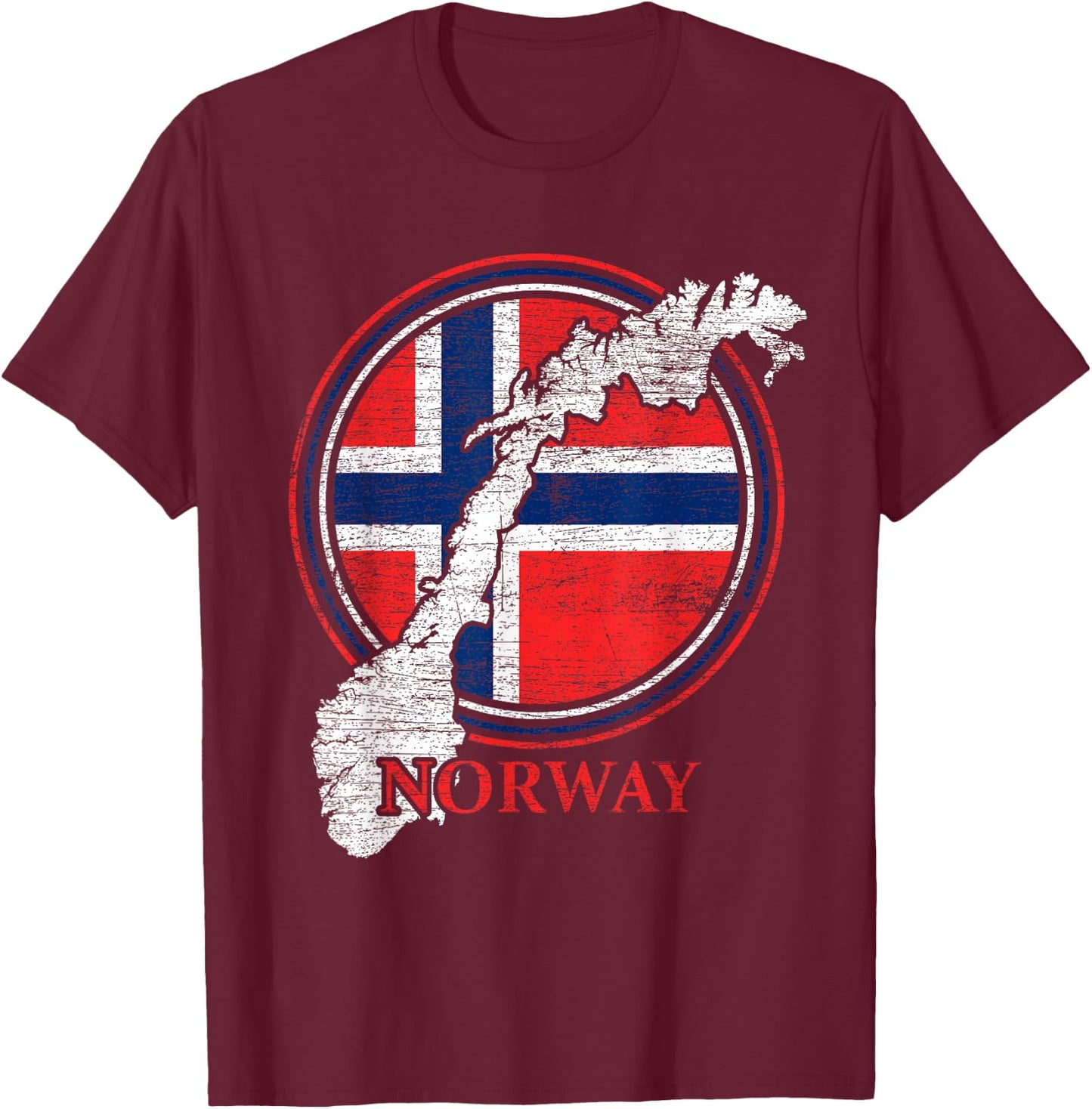 Norway Norwegian Country Scandinavia Norway T-Shirt - T-Shirt | Maroon