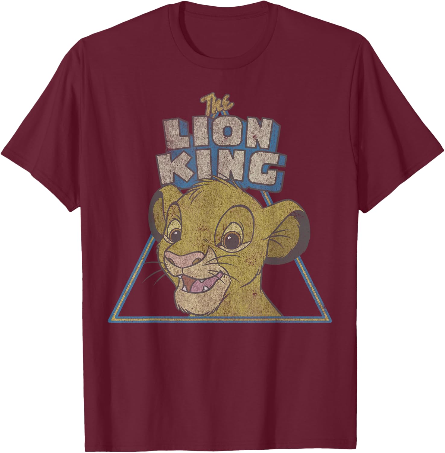 Disney Lion King Retro Cute Simba Face T-Shirt - T-Shirt | Maroon