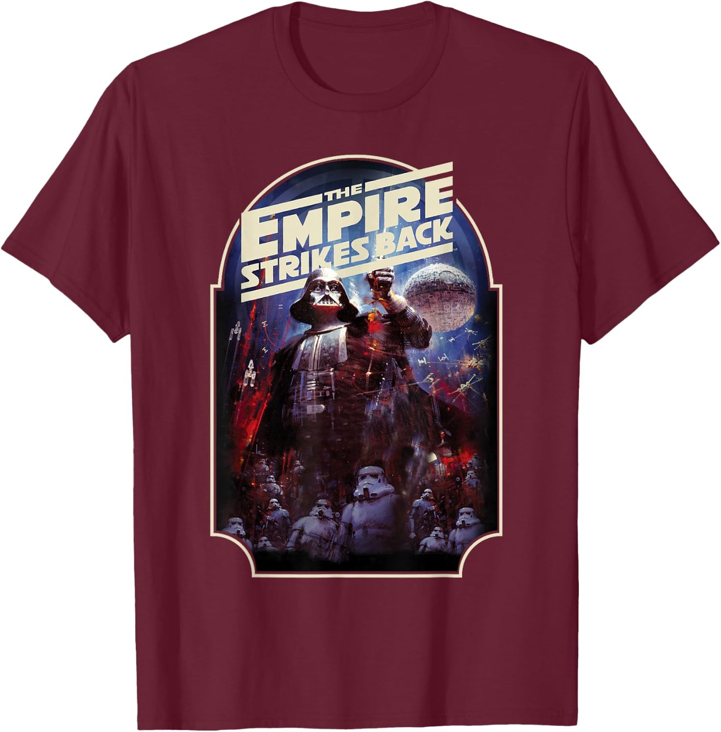 Star Wars The Empire Strikes Back Vintage Poster T-Shirt - T-Shirt | Maroon