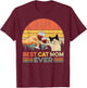Vintage Best Cat Mom Ever Wine Drinking Women T-Shirt - T-Shirt | Maroon