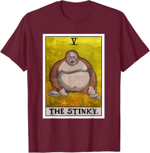 Th Stinky Meme Tarot Card Uh Oh Stinky Monkey T-Shirt - T-Shirt | Maroon
