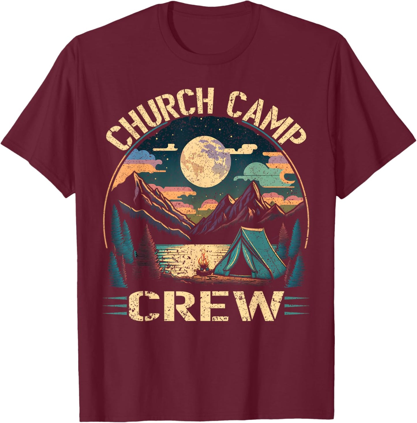 Church Camp Crew VBS Teachers Kids Christian Group Boys T-Shirt - T-Shirt | Maroon