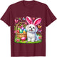 Cute Bunny Maltese Dog Easter Eggs Basket Easter Day Party T-Shirt - T-Shirt | Maroon
