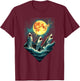 Aesthetic 3 Sharks Howling At The Moon T-Shirt - T-Shirt | Maroon