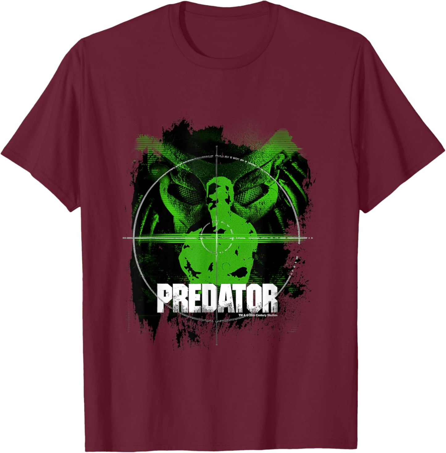 Predator Dutch Alien Hunter Pointer Silhouette Retro Poster T-Shirt - T-Shirt | Maroon