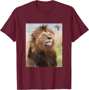 African Lion Pride T-Shirt - T-Shirt | Maroon