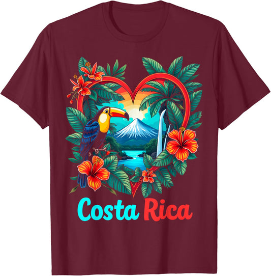 Costa Rica Tropical T-Shirt - T-Shirt | Maroon