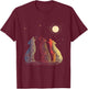 Dog Howling At The Moon Parody 3 Wolf Moon Wildlife Men Women Kids T-Shirt - T-Shirt | Maroon