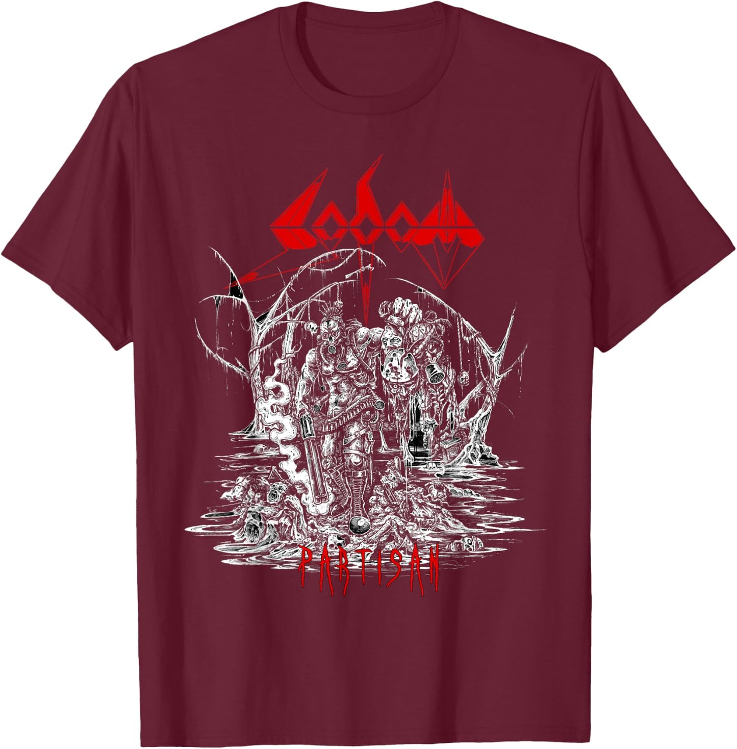 Sodom - Partisan - Official Merchandise T-Shirt - T-Shirt | Maroon